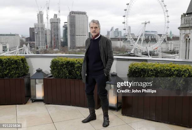 Jeremy Irons during the 'Red Sparrow' photocall at The Corinthia Hotel on February 20, 2018 in London, England.