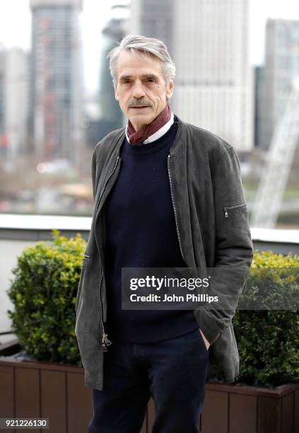 Jeremy Irons during the 'Red Sparrow' photocall at The Corinthia Hotel on February 20, 2018 in London, England.