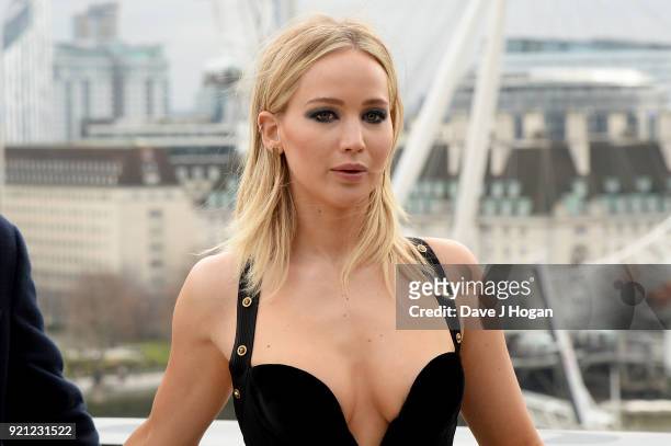 Jennifer Lawrence attends the 'Red Sparrow' photocall at The Corinthia Hotel on February 20, 2018 in London, England.