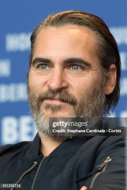 Joaquin Phoenix attends the 'Don't Worry, He Won't Get Far on Foot' press conference during the 68th Berlinale International Film Festival Berlin at...