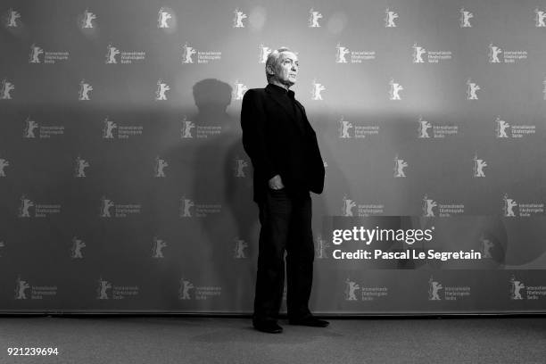 Udo Kier poses at the 'Don't Worry, He Won't Get Far on Foot' photo call during the 68th Berlinale International Film Festival Berlin at Grand Hyatt...