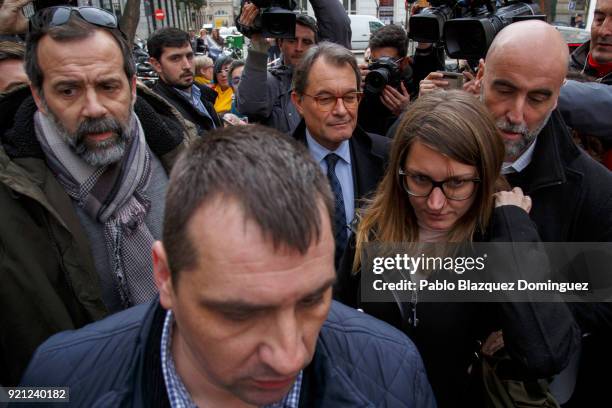 Former President of the Generalitat of Catalonia Artur Mas leaves the Supreme Court on February 20, 2018 in Madrid, Spain. Some Catalan...