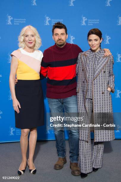 Susi Sanchez, Ramon Salazar and Barbara Lennie pose at the 'Sunday's Illness' photo call during the 68th Berlinale International Film Festival Berlin...