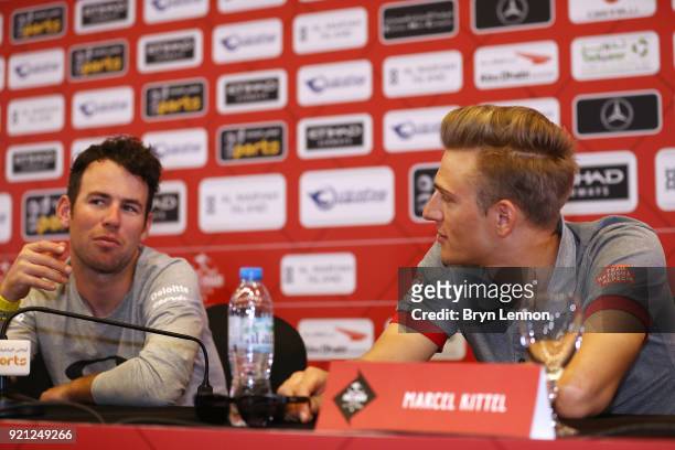 4th Abu Dhabi Tour 2018 / Top Riders Press Conference Mark Cavendish of Great Britain / Marcel Kittel of Germany / Yas Marina F1 Circuit / PC / Ride...