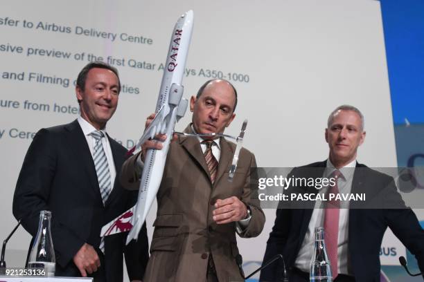 Airbus Aircraft Chief Excutive Officer Fabrice Bregier , Group Chief Executive of Qatar Airways Akbar Al Baker Rolls-Royce President of Civil...