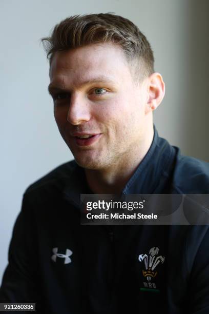 Dan Biggar of Wales speaks to the media duirng a press conference at Vale of Glamorgan on February 20, 2018 in Cardiff, Wales.