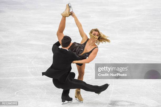 Hubbell Madison and Donohue Zachary of United States competing in free dance at Gangneung Ice Arena , Gangneung, South Korea on February 20, 2018.