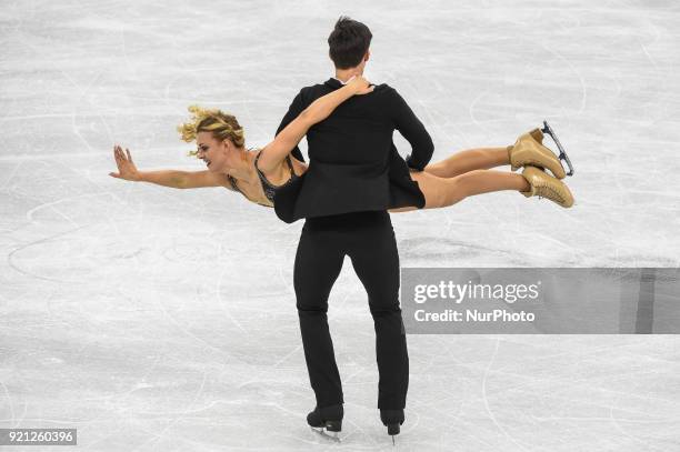 Hubbell Madison and Donohue Zachary of United States competing in free dance at Gangneung Ice Arena , Gangneung, South Korea on February 20, 2018.
