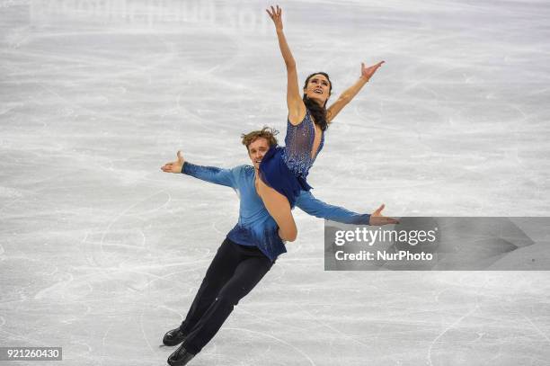 Chock Madison and Bates Evan of United States competing in free dance at Gangneung Ice Arena , Gangneung, South Korea on February 20, 2018.