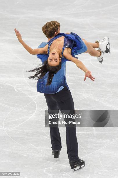Chock Madison and Bates Evan of United States competing in free dance at Gangneung Ice Arena , Gangneung, South Korea on February 20, 2018.