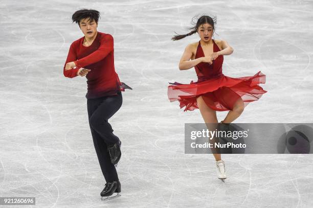 Shibutani Maia and Shibutani Alex of United States competing in free dance at Gangneung Ice Arena , Gangneung, South Korea on February 20, 2018.