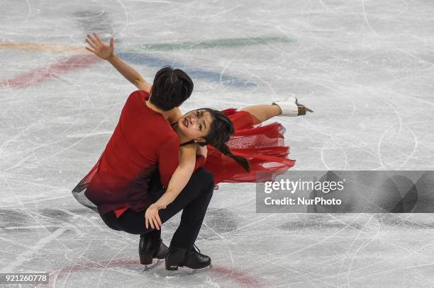 Shibutani Maia and Shibutani Alex of United States competing in free dance at Gangneung Ice Arena , Gangneung, South Korea on February 20, 2018.
