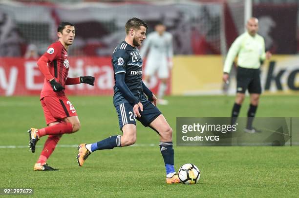 Terry Antonis of Melbourne Victory in action during the 2018 AFC Champions League Group F match between Shanghai SIPG and Melbourne Victory at...