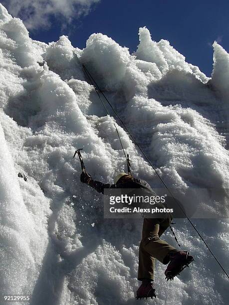 ice climbing - icepick stock pictures, royalty-free photos & images