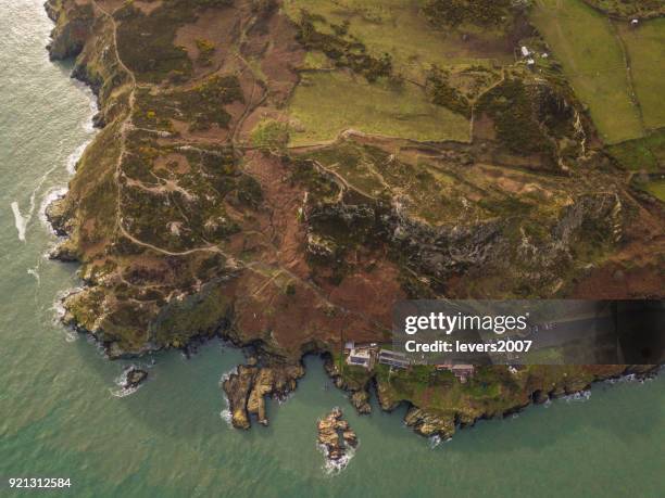 aerial view of howth head, dublin, ireland. - ireland aerial stock pictures, royalty-free photos & images