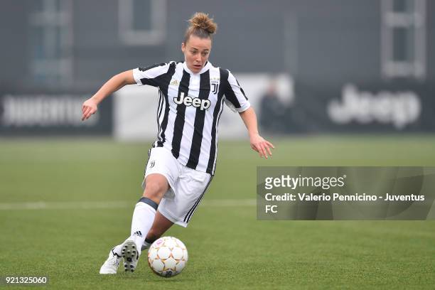 Aurora Galli of Juventus Women in action during the match between Juventus Women and Empoli Ladies at Juventus Center Vinovo on February 17, 2018 in...