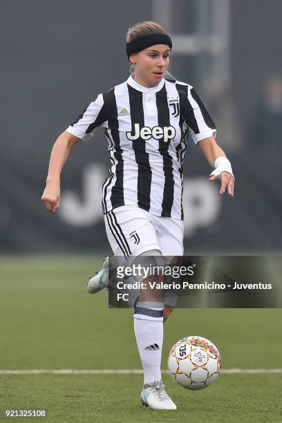 Tuija Annika Hyyrynen of Juventus Women in action during the match between Juventus Women and Empoli Ladies at Juventus Center Vinovo on February 17,...