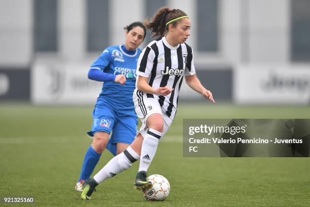 Benedetta Glionna of Juventus Women in action during the match between Juventus Women and Empoli Ladies at Juventus Center Vinovo on February 17,...