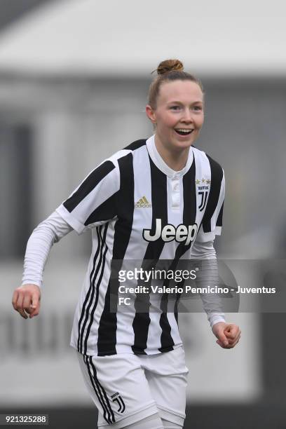 Sanni Maija Franssi of Juventus Women celebrates a goal during the match between Juventus Women and Empoli Ladies at Juventus Center Vinovo on...