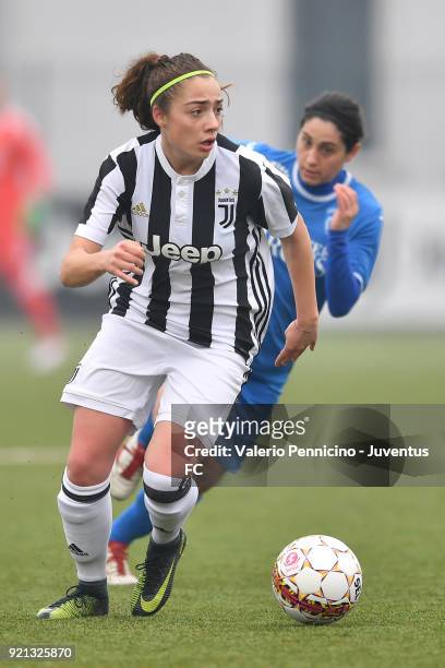 Benedetta Glionna of Juventus Women in action during the match between Juventus Women and Empoli Ladies at Juventus Center Vinovo on February 17,...