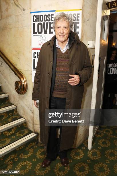 Tom Stoppard attends the Choose Love fundraiser in aid of Help Refugees at The Fortune Theatre on February 19, 2018 in London, England.