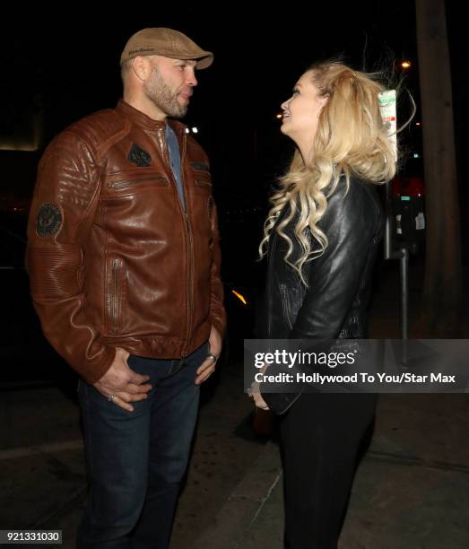 Randy Couture and Mindy Robinson are seen on February 19, 2018 in Los Angeles, California.