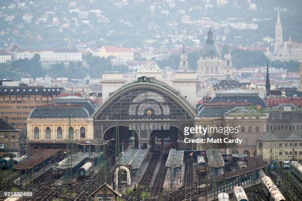 General view is seen of the area surrounding Keleti station on July 21, 2016 in Budapest, Hungary. Last summer thousands of refugees and migrants...