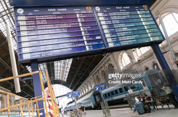 People wait for trains at Keleti station on July 21, 2016 in Budapest, Hungary. Last summer thousands of refugees and migrants were using the...