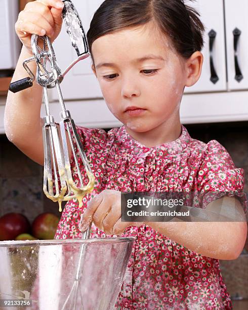 beautiful young girl cooking - yam pie stock pictures, royalty-free photos & images