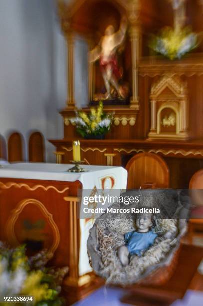 child jesus near the altar in a church in ilha grande - radicella stock pictures, royalty-free photos & images