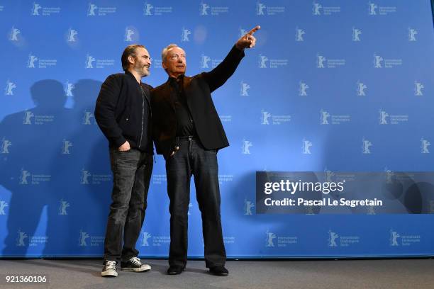 Joaquin Phoenix and Udo Kier pose at the 'Don't Worry, He Won't Get Far on Foot' photo call during the 68th Berlinale International Film Festival...