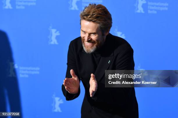 Honorary Golden Bear Winner Willem Dafoe poses at the Homage Willem Dafoe photo call during the 68th Berlinale International Film Festival Berlin at...