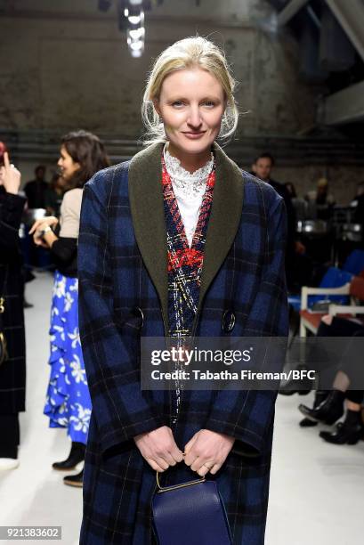 Candice Lake attends the Isa Arfen show during London Fashion Week February 2018 at Eccleston Place on February 20, 2018 in London, England.