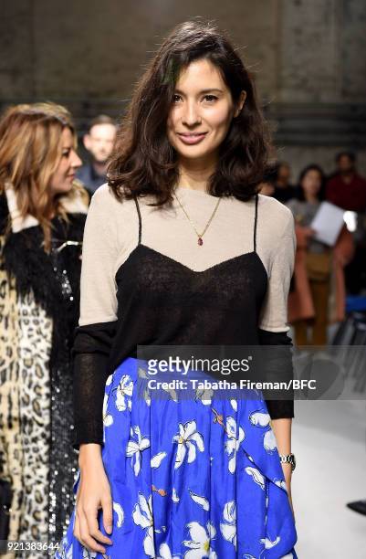 Jasmine Hemsley attends the Isa Arfen show during London Fashion Week February 2018 at Eccleston Place on February 20, 2018 in London, England.