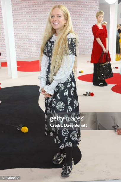 Hannah Weiland attends the Shrimps show during London Fashion Week February 2018 at BFC Show Space on February 20, 2018 in London, England.