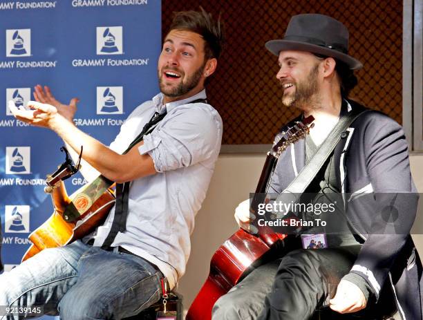 Rickard Goransson and Chad Wolf of the group Carolina Liar attend The Grammy Foundation Presents Grammy SoundChecks With Carolina Liar at Gibson...