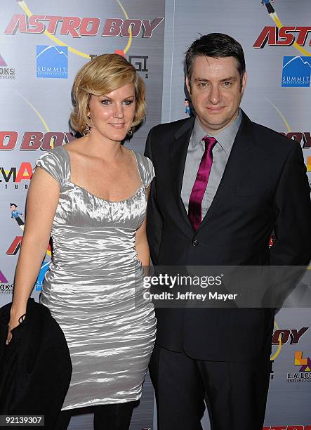 Producer Maryann Garger and Director David Bowers arrive at The "Astro Boy" Premiere at Mann Chinese 6 on October 19, 2009 in Los Angeles, California.