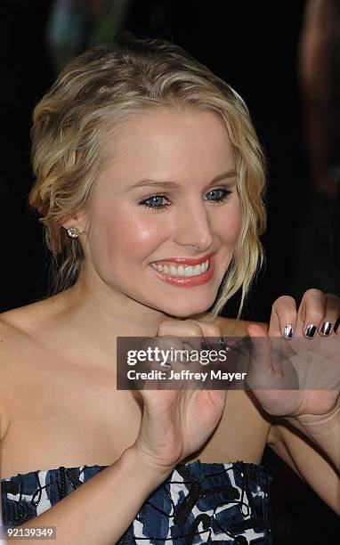 Actress Kristen Bell arrives at The "Astro Boy" Premiere at Mann Chinese 6 on October 19, 2009 in Los Angeles, California.