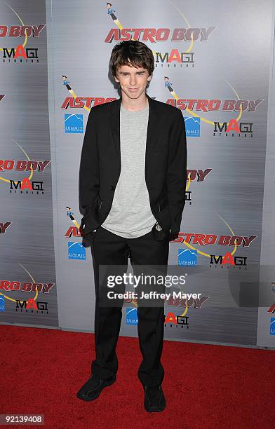 Actor Freddie Highmore arrives at The "Astro Boy" Premiere at Mann Chinese 6 on October 19, 2009 in Los Angeles, California.