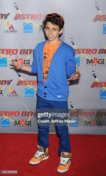 Actor Moises Arias arrives at The "Astro Boy" Premiere at Mann Chinese 6 on October 19, 2009 in Los Angeles, California.