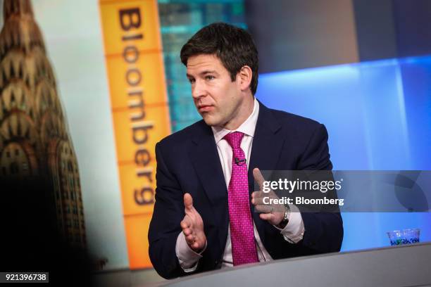 Troy Gayeski, partner at SkyBridge Capital, speaks during a Bloomberg Television interview in New York, U.S., on Tuesday, Feb. 20, 2018. Gayeski...