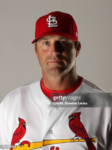 Manager Mike Matheny of the St. Louis Cardinals poses for a portrait at Roger Dean Stadium on February 20, 2018 in Jupiter, Florida.