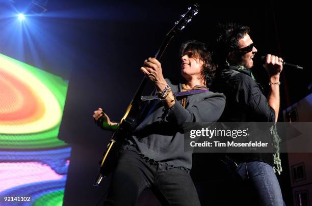 Dean DeLeo and Scott Weiland of the Stone Temple Pilots perform in advance of the bands' 6th studio album at the Fox Theater on October 20, 2009 in...