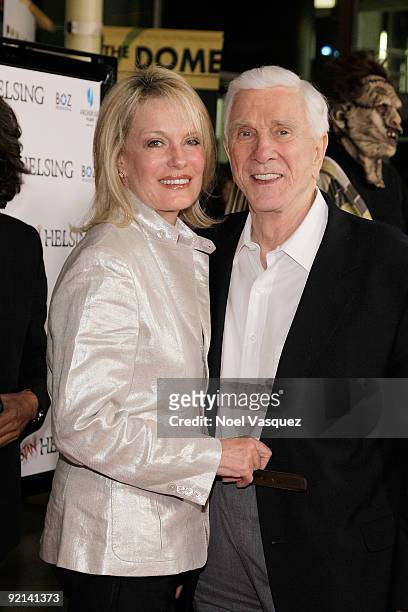 Leslie Nielsen and his wife Barbaree Earl Nielsen attend the "Stan Helsing" Los Angeles Premiere at ArcLight Cinemas on October 20, 2009 in...