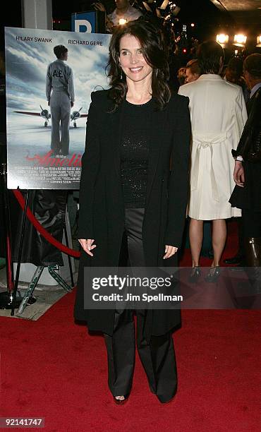 Actress Julia Ormond attends the premiere of "Amelia" at The Paris Theatre on October 20, 2009 in New York City.