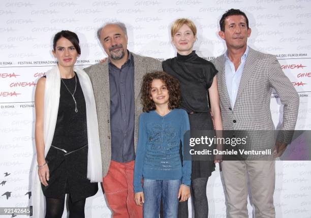 Actress Maya Sansa, director Giorgio Diritti, actors Alba Rohrwacher and Claudio Casadio attend the 'L'Uomo Che Verra' Photocall during Day 7 of the...