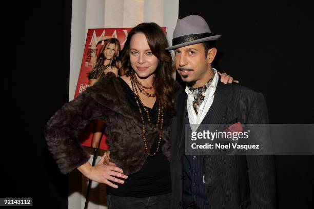 Melinda Clarke and Dino Magis attend Tricia Helfer's Maxim Cover Party hosted by SBE at Mi-6 Night club on October 20, 2009 in West Hollywood,...