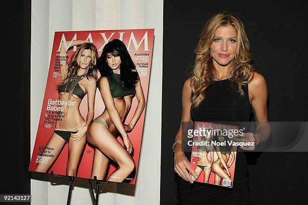Tricia Helfer attends her Maxim Cover Party hosted by SBE at Mi-6 Night club on October 20, 2009 in West Hollywood, California.