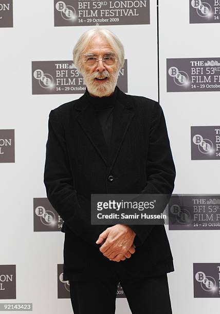 Director Michael Haneke attends 'The White Ribbon' photocall during the Times BFI 53rd London Film Festival at the Mayfair Hotel on October 21, 2009...