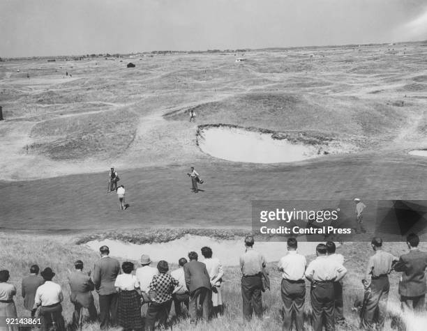 The 6th green at the Royal St George's Golf Club in Sandwich, Kent, during the Open Golf Championship, July 1949.
